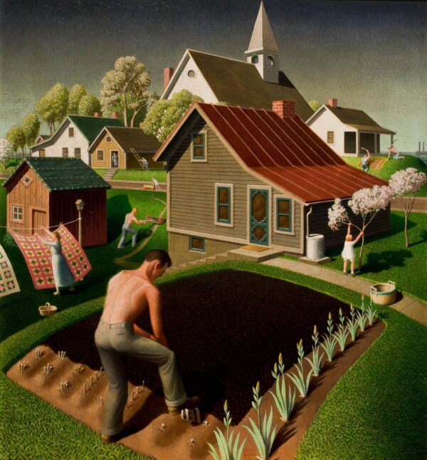 Le printemps en ville – Grant Wood Grant Wood 70x70