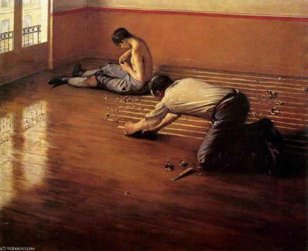 Les raboteurs de parquet de Caillebotte Gustave Caillebotte 85x75