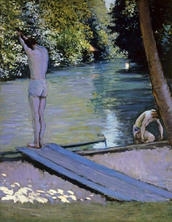 Bains à la rive du fleuve Yerres – Caillebotte Gustave Caillebotte 70x85