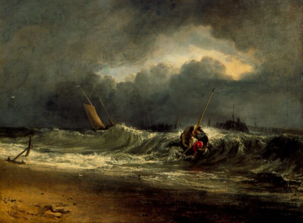 Pêcheurs sur un rivage calme par temps de tempête – William Turner William Turner