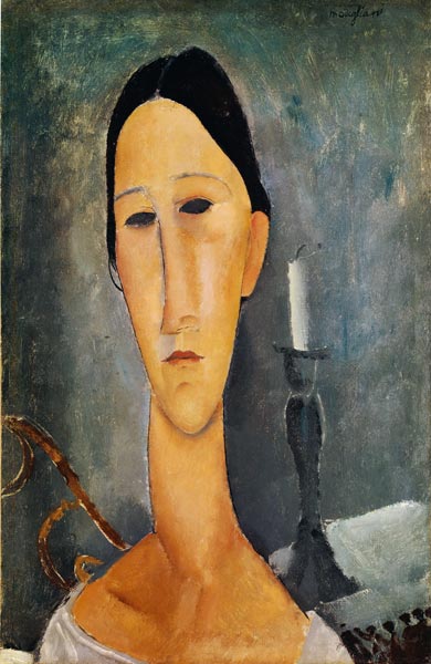 Hanka Zborowska en arrière-plan un chandelier – Amedeo Modigliani Amedeo Modigliani 70x105