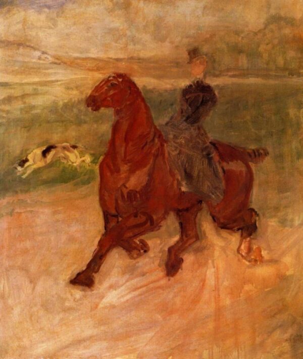 Femme cavalière et chien – Toulouse Lautrec Henri de Toulouse-Lautrec 70x85