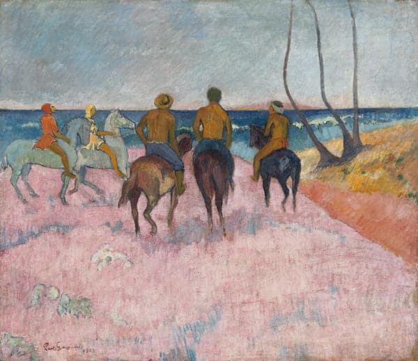 Cavalier sur la plage (Hiva Hoa) – Paul Gauguin Paul Gauguin 85x75