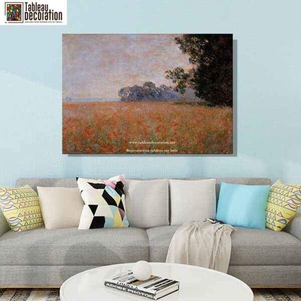 Champ d’avoine aux coquelicots – Tableau Monet Claude Monet 105x70 5