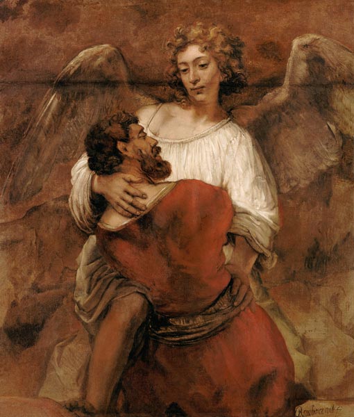 La lutte de Jacob avec l’ange – Rembrandt van Rijn Rembrandt van Rijn 70x85