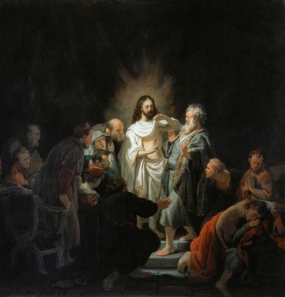 Le Jesus ressuscité montre à l’apôtre Thomas ses blessures – Rembrandt van Rijn Rembrandt van Rijn 70x70