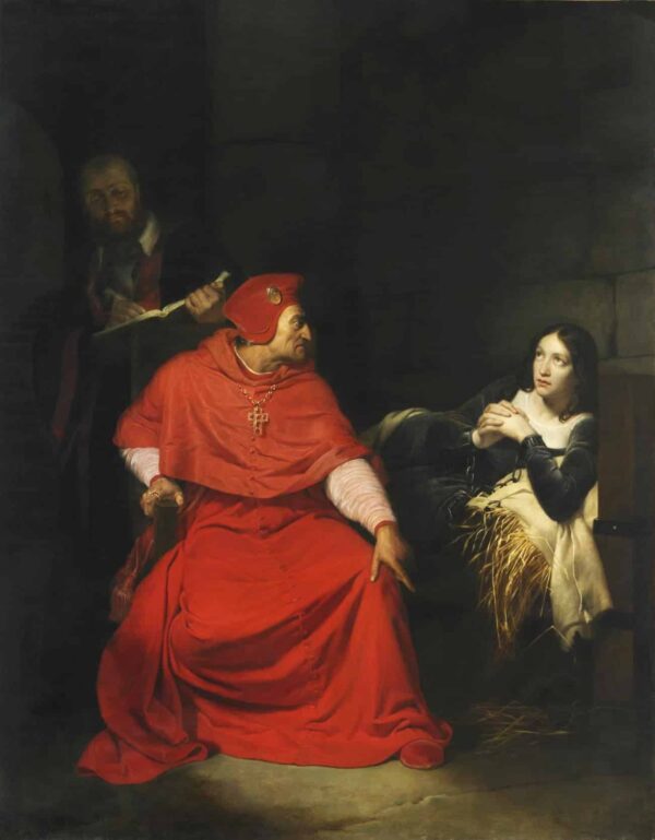 Jeanne d’Arc malade est interrogée dans sa prison par le cardinal de Winchester – Paul Delaroche Paul Delaroche 70x85