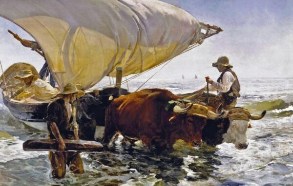 Retour de la pêche : halage de la barque – Sorolla Joaquín Sorolla 105x70