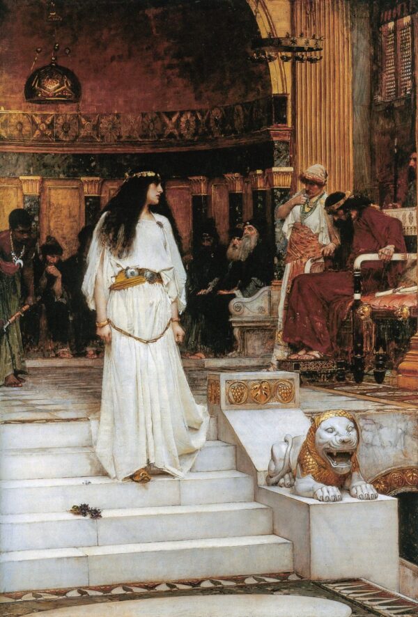 Mariamne quittant le siège du jugement d’Hérode – John William Waterhouse John William Waterhouse 70x105