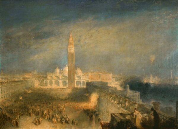 Julia et sa bonne sur le balcon de la place Saint Marc de Venise – William Turner William Turner 105x70