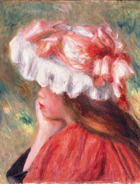 Une jeune femme avec un chapeau rouge – Pierre-Auguste Renoir Pierre-Auguste Renoir 70x85