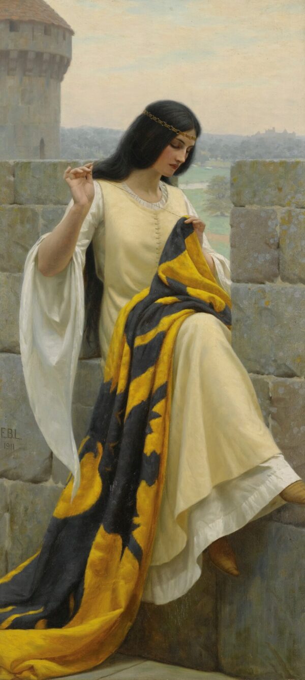 Dame brodant la bannière – Edmund Leighton Edmund Leighton 70x140