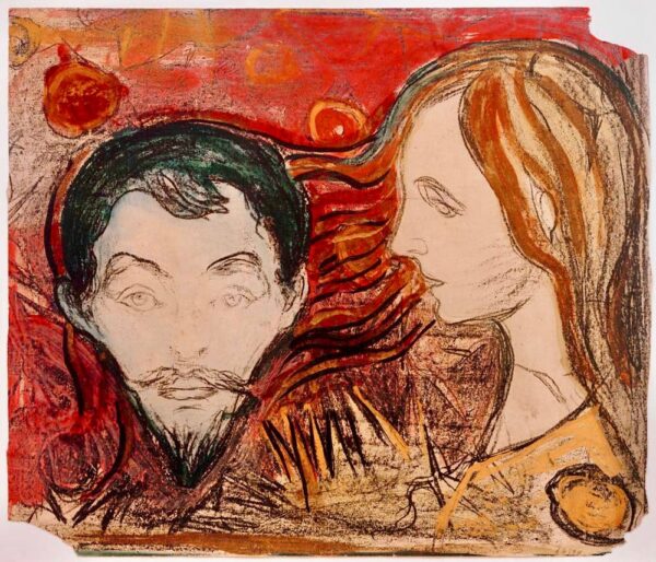 Tête d’homme dans les cheveux d’une femme – Edvard Munch Edvard Munch 85x75