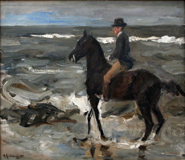 Cavalier sur la plage – Max Liebermann Max Liebermann 85x75