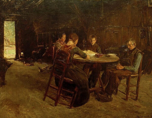 Frisons paysans avec la prière de table – Max Liebermann Max Liebermann 85x75