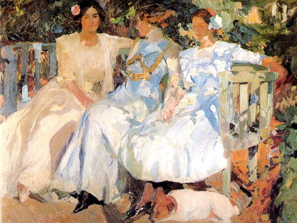 Ma femme et mes filles dans le jardin – Sorolla Joaquín Sorolla 85x75