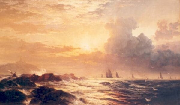 La navigation de plaisance au coucher du soleil – Edward Moran Edward Moran