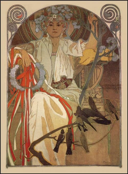 Affiche pour la célébration de musique et de chant printemps 1914 à Prague – Mucha Alphonse Mucha 70x105