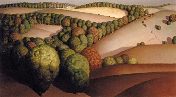 Bois près du coucher du soleil – Grant Wood Grant Wood 120x70