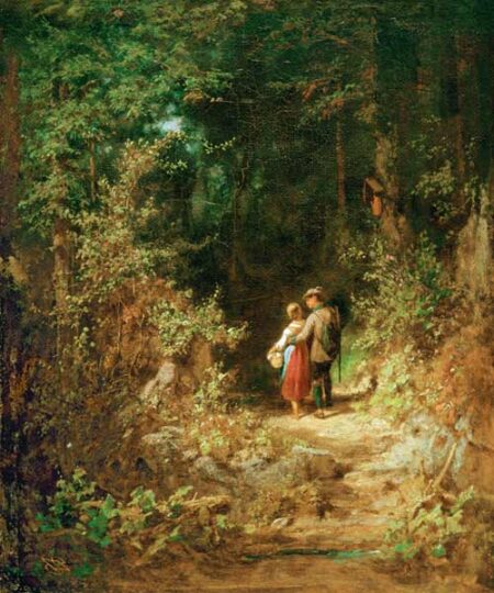 Amoureux dans un bois, vers 1860 – Carl Spitzweg Carl Spitzweg