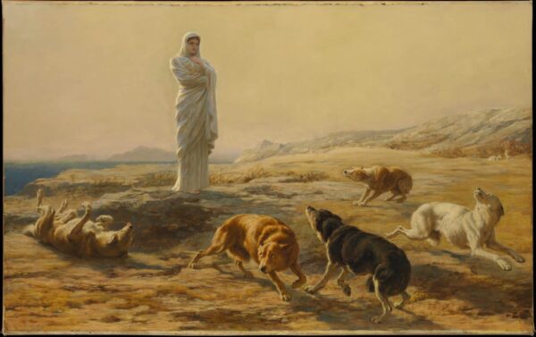 Pallas Athéna et les chiens du berger – Briton Rivière Briton Rivière 105x70