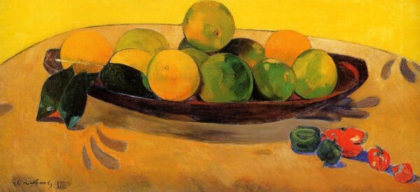 Fruits et poivrons exotiques sur une assiette – Paul Gauguin Paul Gauguin 140x70