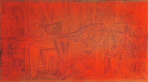 Temple de pierre avec sapins – Paul klee Paul Klee 120x70