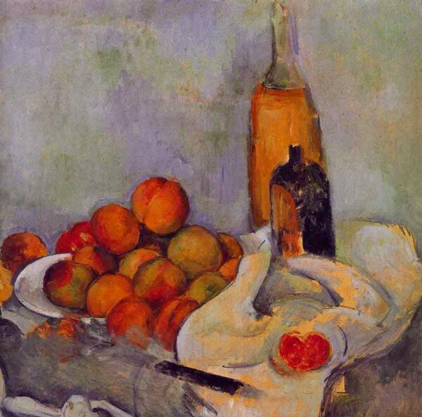 Bouteilles et pêches – Paul Cézanne Paul Cézanne 70x70