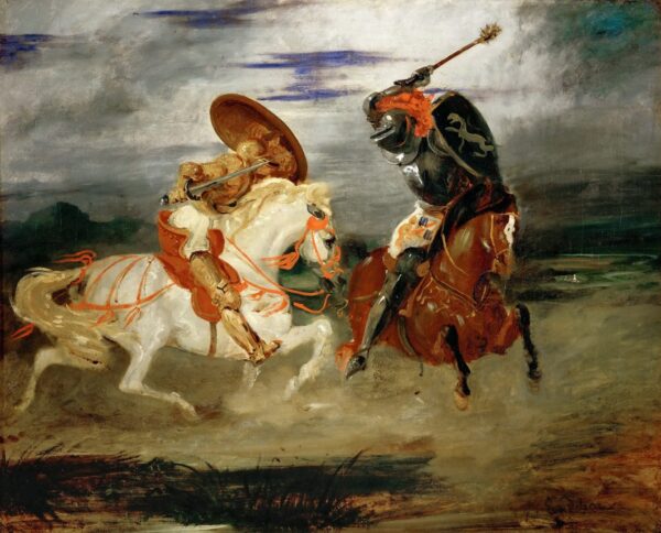 Combat de chevaliers à la campagne – Eugène Delacroix Eugène Delacroix 85x75