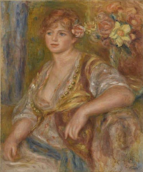 Femme blonde avec une rose, c.1915 – Pierre-Auguste Renoir Pierre-Auguste Renoir 70x85