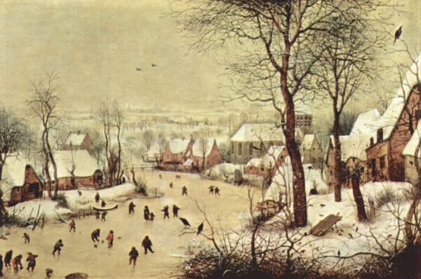 Paysage d’hiver avec patineurs et piège à oiseaux – Pieter Brueghel l’Ancien Pieter Brueghel l'Ancien 105x70