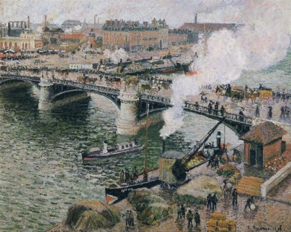 Le Pont Boieldieu à Rouen, temps mouillé – Camille Pissarro Camille Pissarro 85x75