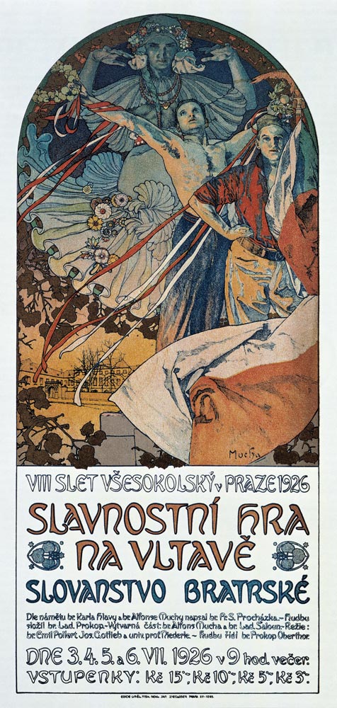 8ème festival Sokol à Prague – Mucha Alphonse Mucha 70x140