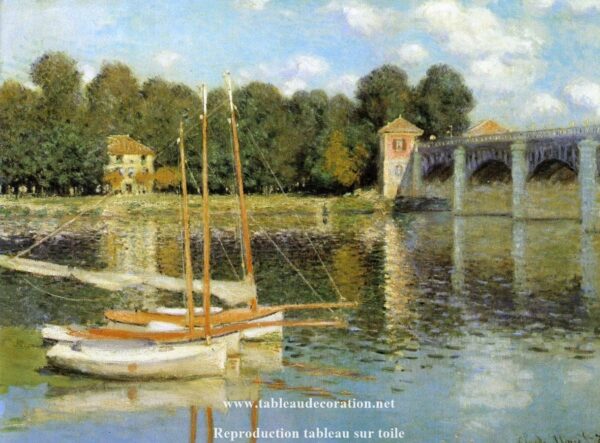 Le Pont d’Argenteuil – Tableau Claude Monet bateau Claude Monet 105x70