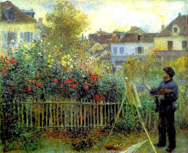 Claude Monet peignant dans son jardin à Argenteuil – Pierre-Auguste Renoir Pierre-Auguste Renoir 85x75