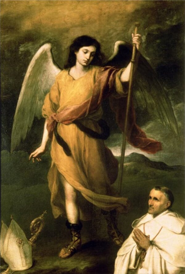 Saint Raphaël l’Archange avec l’évêque Domonte – Bartolomé Esteban Murillo Bartolomé Esteban Murillo 70x105