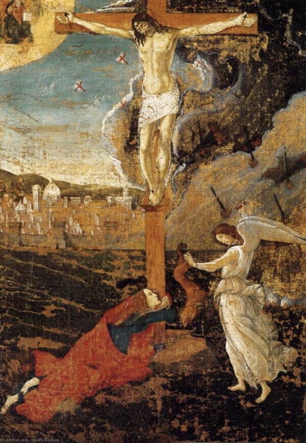 Crucifixion avec Marie Magdelaine et un ange  – Sandro Botticelli Sandro Botticelli 70x105