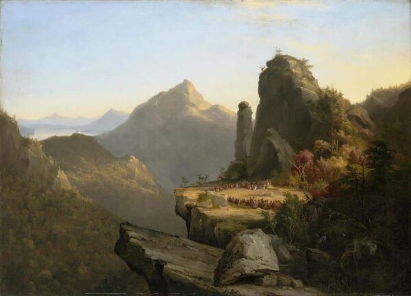 Scène du dernier des mohicans Cora à genoux aux pieds de Tamenund, 1827 – Thomas Cole Thomas Cole 105x70