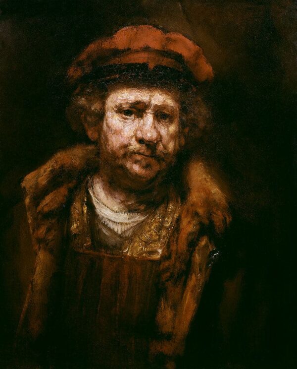 Autoportrait avec un bonnet rouge – Rembrandt van Rijn Rembrandt van Rijn 70x85