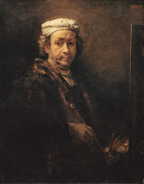 Autoportrait devant le chevalet – Rembrandt van Rijn Rembrandt van Rijn 70x85