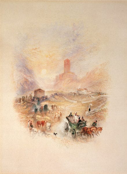 Sir Walter Scott visitant la tour Smallholm – William Turner William Turner