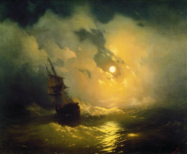 Mer houleuse la nuit, 1849 – Ivan Aïvazovski Ivan Aïvazovski