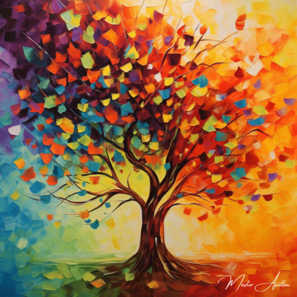 Tableau arbre abstrait couleur Tableaux Contemporains