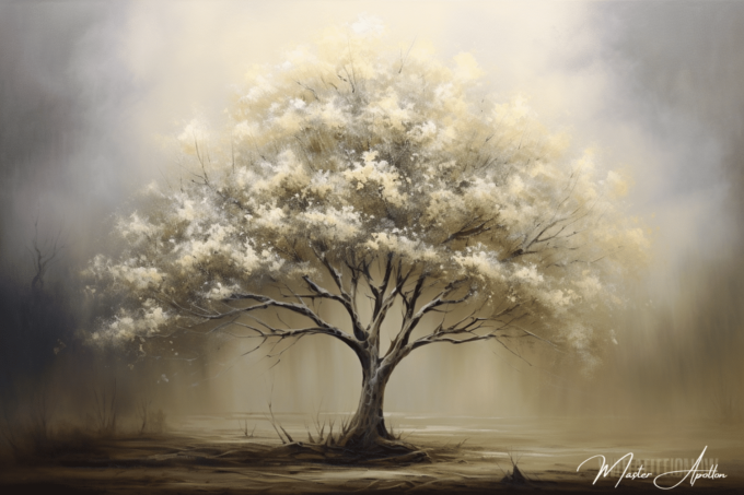 Tableau arbre contemporain blanc Tableaux Contemporains 2