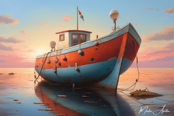 Tableau bateau contemporain pecheur 2 Tableaux Contemporains 2