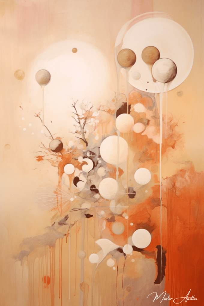 Tableau beige contemporain floraison Tableaux Contemporains 2