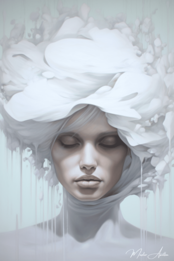 Tableau blanc art contemporain rosa Tableaux Contemporains