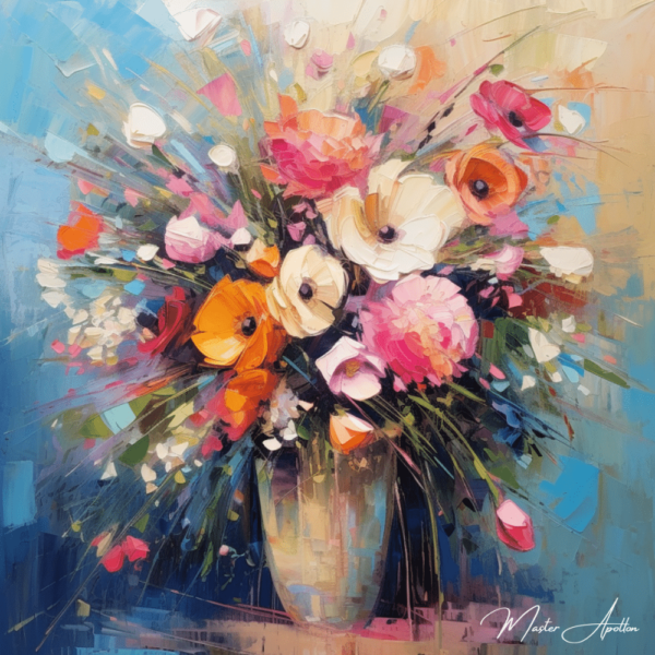 Tableau bouquet de fleurs contemporain Tableaux Contemporains