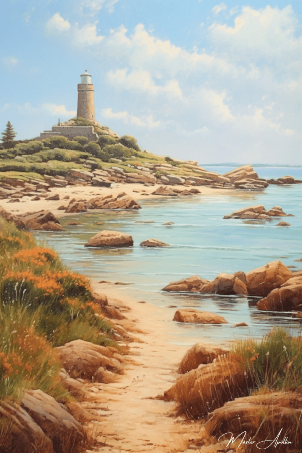 Tableau bretagne contemporain chemin du phare Tableaux Contemporains