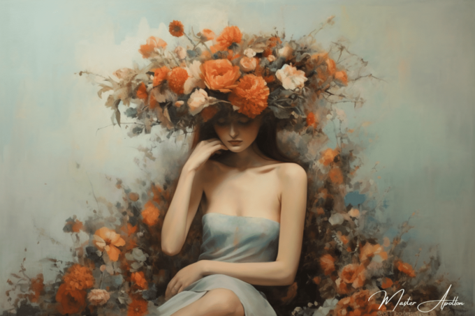 Tableau contemporain avec fleurs Emilie Tableaux Contemporains 2